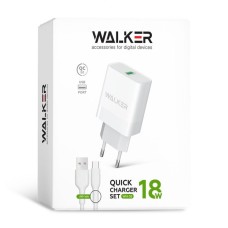 Walker WH-35 3A 18W Power Adapter (1USB) + Lightning Cable (White)