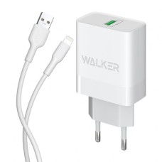 Walker WH-35 3A 18W Power Adapter (1USB) + Lightning Cable (White)