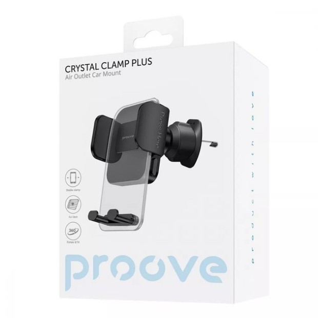 Автодержатель Proove Crystal Clamp Plus Suction Type Car Mount (Чёрный)