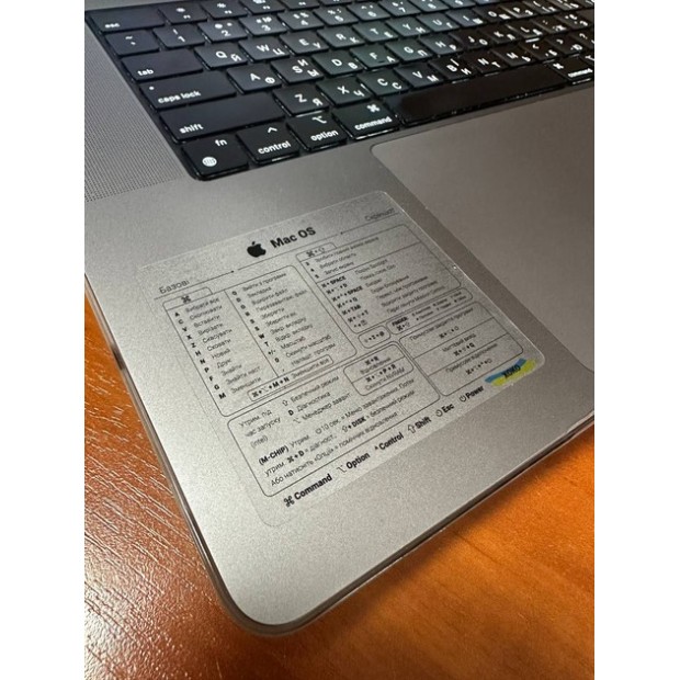 Наклейка с горячими клавишами MacOS (Прозрачный/Чёрный) XK-MCR-MOB