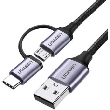 USB-кабель UGREEN US177 3A (1m) (USB to Type-C / Micro USB) (Black) (30875)