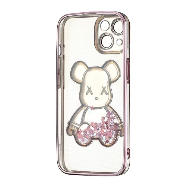Чохол UMKU Bear Shine для Apple iPhone 15 (Рожевий) Чохол UMKU Bear Shine для Apple iPhone 15 (Рожевий)