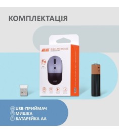 Миша бездротова безшумна Bluetooth 2E MF218 Silent (чорна / сіра)