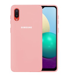 Силіконовий Original 360 Чохол Лого для Samsung Galaxy A02 (2021) (Рожевий)