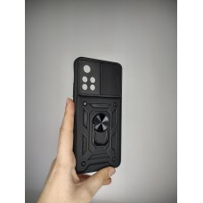 Бронь-чехол Ring Serge Armor Case Xiaomi Poco M4 Pro 5G (ShutCam) (Чёрный)
