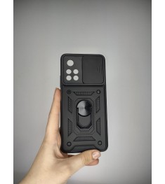 Броньований чохол Ring Serge Armor Case для Xiaomi Poco M4 Pro 5G (ShutCam) (Чор..