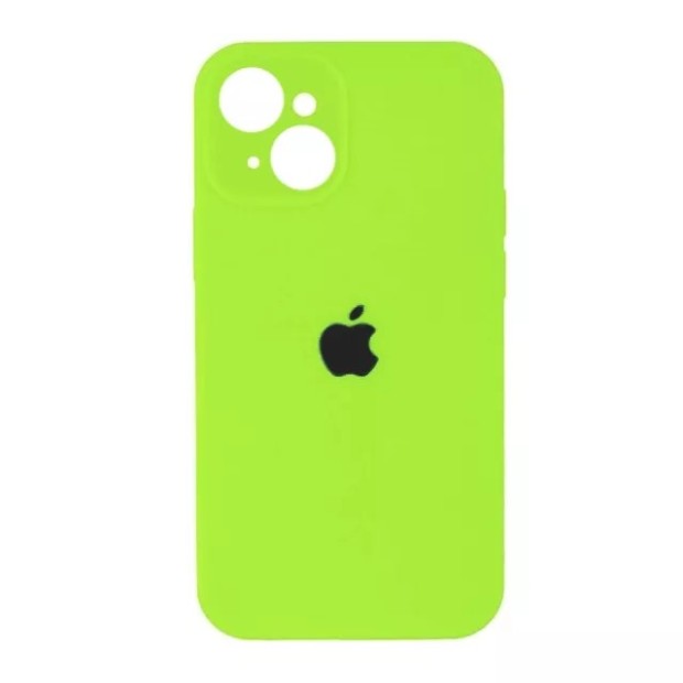 Силіконовий оригінальний чохол RoundCam для Apple iPhone 14 (27) трав'яного кольору.