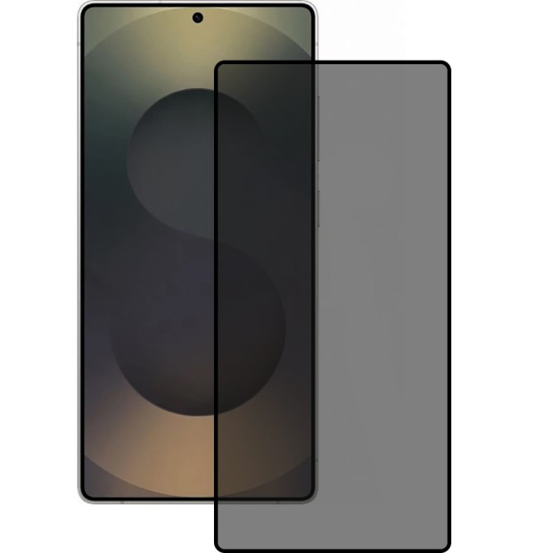 Захисне скло 5D Privacy 2.0 HD Samsung Galaxy S25 Ultra (розблокування відбитком пальця) чорне.