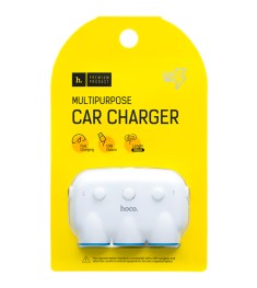 АЗУ-адаптер Audio HUB Hoco C1 (3 порта) (Белый)