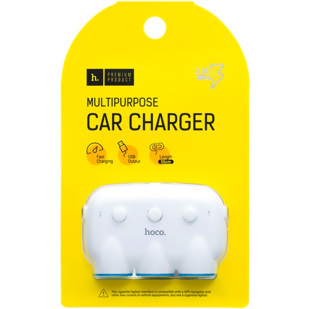 Hoco C1 Audio HUB Adapter (3 ports) (White)