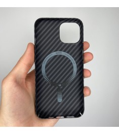 Чохол-накладка Carbon MagSafe для Apple iPhone 14 (Чорний)