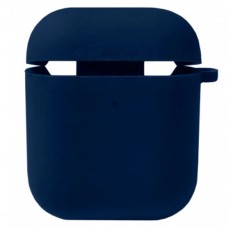 Чехол для наушников Full Silicone Case Logo Apple AirPods 1/2 (09) Midnight Blue