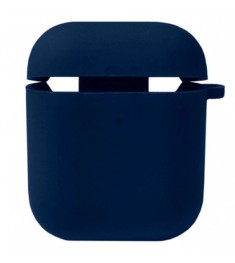 Чехол для наушников Full Silicone Case Logo Apple AirPods 1/2 (09) Midnight Blue..