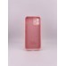 Силіконовий оригінальний круглий фірмовий чохол для Apple iPhone 12 (76) крейдяно-рожевий.