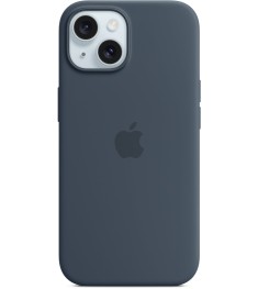 Силіконовий чохол з MagSafe для Apple iPhone 15 (Storm Blue) (Оригінал)