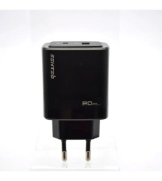 Зарядний пристрій USB Senteo Z-01 PD  /  QC3.0 30W (1 Type-C  /  1 USB) (Чорний)..