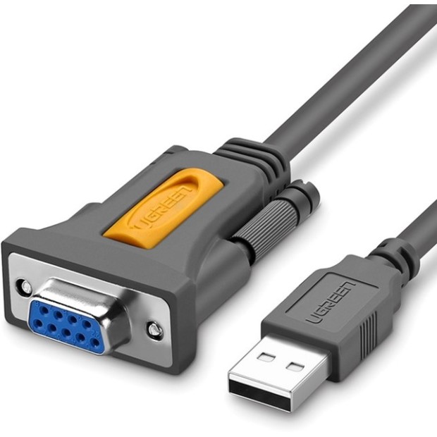 Кабель UGREEN CR104 (USB - DB9 RS-232) (1,5 м) (Чорний)
