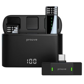 Беспроводной микрофон петличный Proove Record (Type-C / Lightning) (Black)