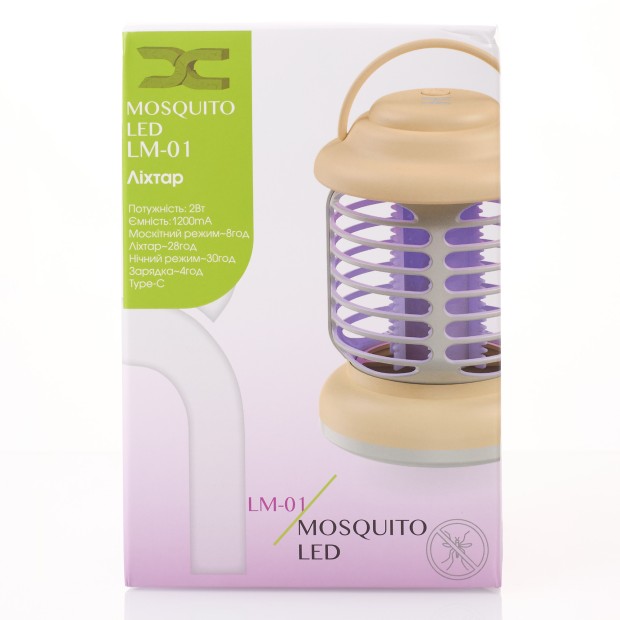 Фонарик многофункциональный DC LM-01 1200mAh с защитой от комаров (Белый) D