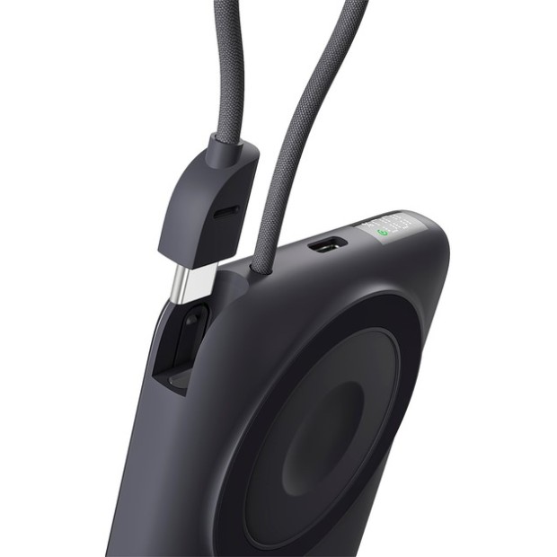 Бездротовий акумулятор Proove Moon Rock MagSafe 2в1 22.5Вт 10000мАг (Сірий) Бездротовий акумулятор Proove Moon Rock MagSafe 2в1 22.5Вт 10000мАг (Сірий)