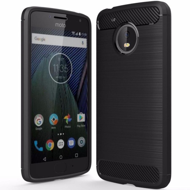 Силіконовий Polished Carbon Motorola G5 Plus (Чорний)