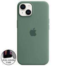 Оригінальний круглий силіконовий чохол для Apple iPhone 14 (55) темно-зелений