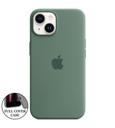 Оригінальний круглий силіконовий чохол для Apple iPhone 14 (55) темно-зелений