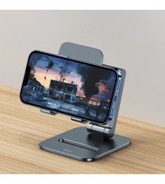 Тримач настільний для телефону Baseus Desktop Biaxial Foldable Metal Stand (Сіри..