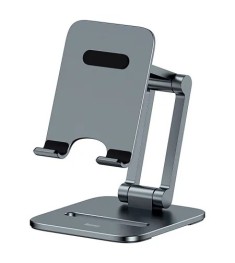 Тримач настільний для телефону Baseus Desktop Biaxial Foldable Metal Stand (Сіри..