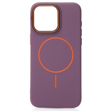 Накладка Beats Leather Textured MagSafe Apple iPhone 14 Pro (Deep Purple)