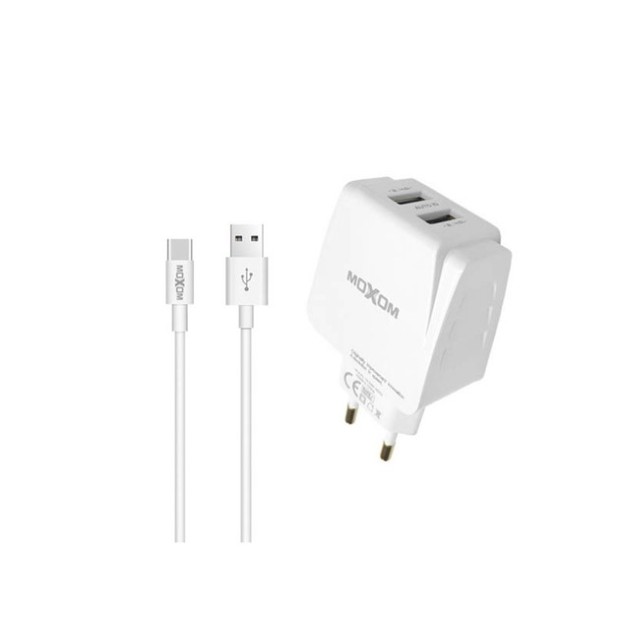 Зарядний пристрій MOXOM HC-03 + Type-C-кабель (Білий)
