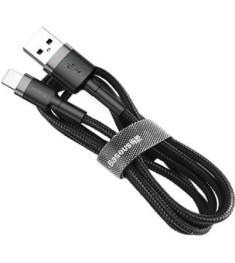 USB-кабель Baseus Cafule 2.4A (0.5m) (Lightning) (Чёрный/Серый) CALKLF-AG1