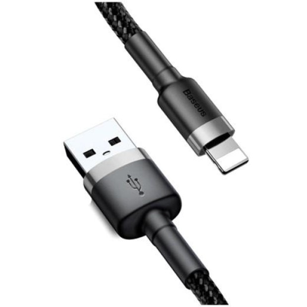 USB-кабель Baseus Cafule 2.4A (0.5m) (Lightning) (Чёрный/Серый) CALKLF-AG1 USB-кабель Baseus Cafule 2.4A (0.5m) (Lightning) (Чёрный/Серый) CALKLF-AG1