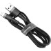 USB-кабель Baseus Cafule 2.4A (0.5m) (Lightning) (Чёрный/Серый) CALKLF-AG1 USB-кабель Baseus Cafule 2.4A (0.5m) (Lightning) (Чёрный/Серый) CALKLF-AG1