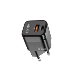Walker WH-43 33W GAN Charger (1USB  /  1Type-C) (Black)
