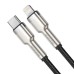 USB-кабель Baseus Cafule Metal Data 20W (0,25 м) (Type-C to Lightning) (Чорний) CATLJK-01