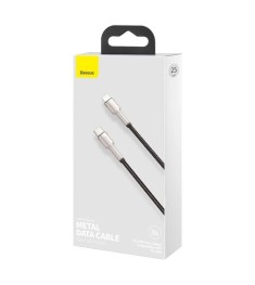 USB-кабель Baseus Cafule Metal Data 20W (0,25 м) (Type-C to Lightning) (Чорний) ..