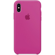 Силіконовий оригінальний чохол Apple iPhone X  /  XS (60) Фуксія