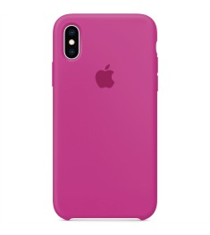 Силіконовий оригінальний чохол Apple iPhone X  /  XS (60) Фуксія