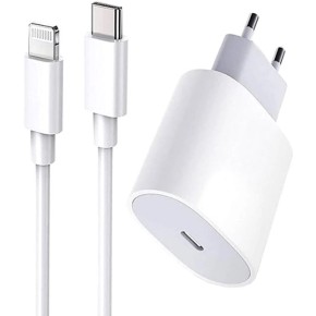 СЗУ-адаптер Apple USB-C 20W Power Adapter + cable USB-C to Lightning (Original) K