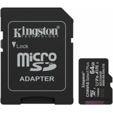 Карта памяти Kingston Canvas Select Plus Gen3 MicroSDXC 64Gb (UHS-1) (A1) (Class 10) + SD Adapter