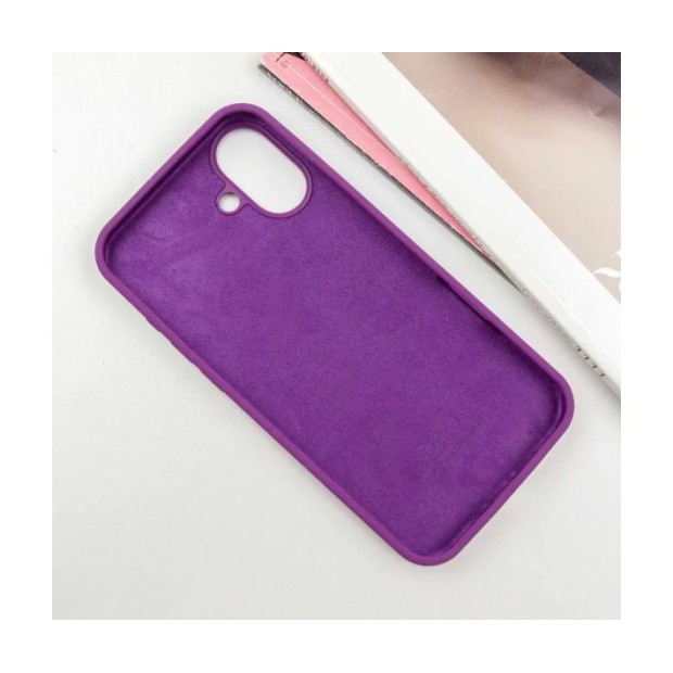 Силіконовий оригінальний круглий чохол для Apple iPhone 16 Plus (58) Виноград.