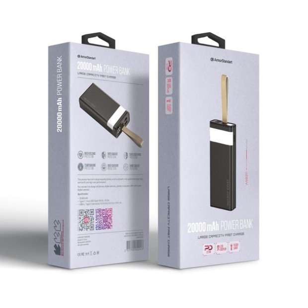 PowerBank ArmorStandart EnergyCore ASB20 PD22.5W 20000mAh (Black) (ARM80294) PowerBank ArmorStandart EnergyCore ASB20 PD22.5W 20000mAh (Black) (ARM80294)