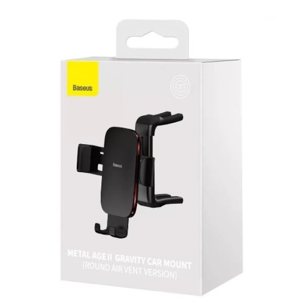 Автодержатель Baseus Metal Age 2 Gravity (Round Air Vent Version) (Чёрный) SUJS030001