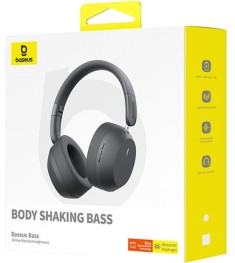 Беспроводные накладные наушники-гарнитура Baseus Bass 35 Max (Gray)