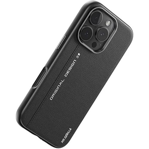 Чохол Blueo Premium Leather з MagSafe для Apple iPhone 16 Plus (Чорний)