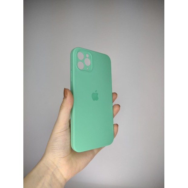 Силіконовий чохол Original Square RoundCam для Apple iPhone 11 Pro Max (49) Аквамарин.