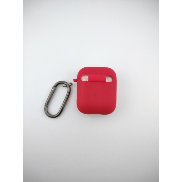 Чехол для наушников Full Silicone Case with Microfiber Apple AirPods (04) Rose Red