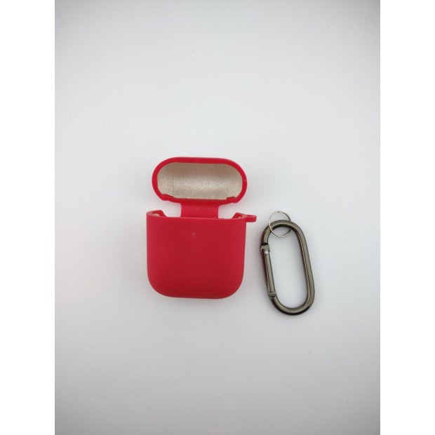 Чехол для наушников Full Silicone Case with Microfiber Apple AirPods (04) Rose Red