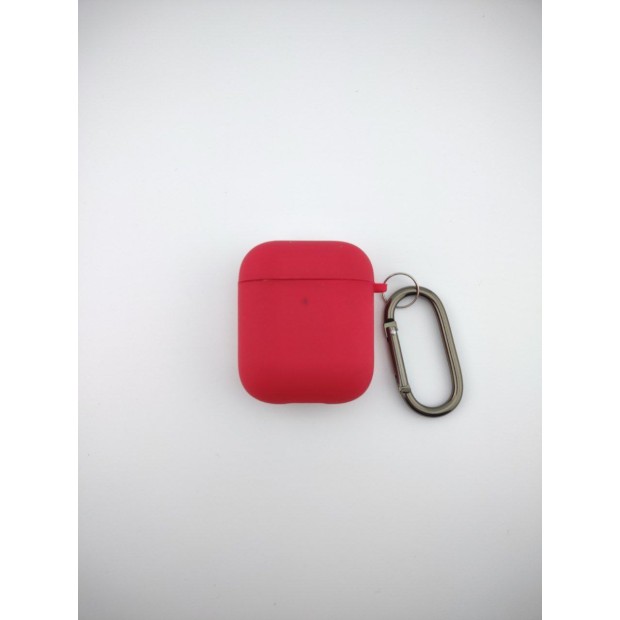 Чохол для навушників Full Silicone Case with Microfiber Apple AirPods (04) Rose Red
